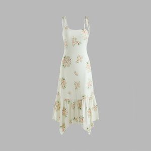 Floral One-Shoulder Tie Dress